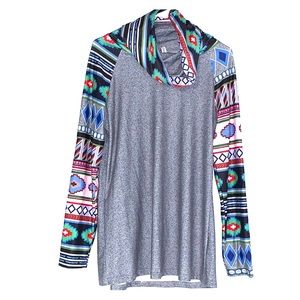 Cowl neck long sleeve shirt